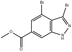 3,4-DIBROMO-6-INDAZOLECARBOXYLIC ACID METHYL ESTER Struktur