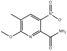 6-METHOXY-5-METHYL-3-NITROPYRIDINE-2-CARBOXAMIDE Struktur