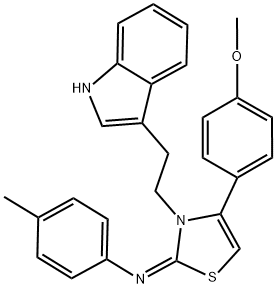 N-[3-[2-(1H-INDOL-3-YL)ETHYL]-4-(4-METHOXYPHENYL)-1,3-THIAZOL-2(3H)-YLIDENE]-4-METHYLANILINE Struktur