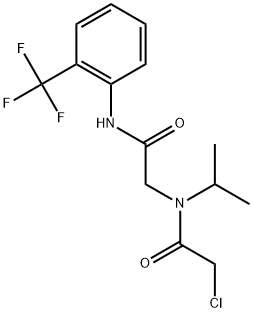 2-CHLORO-N-ISOPROPYL-N-(2-OXO-2-[[2-(TRIFLUOROMETHYL)PHENYL]AMINO]ETHYL)ACETAMIDE Struktur