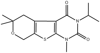 3-ISOPROPYL-1,6,6-TRIMETHYL-1,5,6,8-TETRAHYDRO-2H-PYRANO[4',3':4,5]THIENO[2,3-D]PYRIMIDINE-2,4(3H)-DIONE Struktur