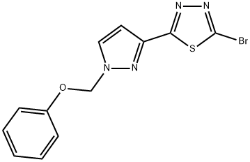 2-BROMO-5-[1-(PHENOXYMETHYL)-1H-PYRAZOL-3-YL]-1,3,4-THIADIAZOLE Struktur