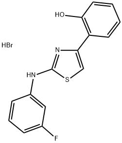 2-(3-FLUOROPHENYL)AMINO-4-(2-HYDROXYPHENYL)THIAZOLE HYDROBROMIDE Struktur