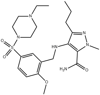 4-[6-METHOXY-3-((4-ETHYL-1-PIPERAZINYL)SULFONYL)BENZYLAMINO]-1-METHYL-3-PROPYL-1H-PYRAZOLE-5-CARBOXAMIDE Struktur