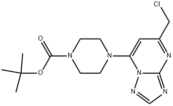 4-(5-CHLOROMETHYL-[1,2,4]TRIAZOLO[1,5-A]PYRIMIDIN-7-YL)-PIPERAZINE-1-CARBOXYLIC ACID TERT-BUTYL ESTER Struktur