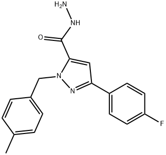 1-(4-METHYLBENZYL)-3-(4-FLUOROPHENYL)-1H-PYRAZOLE-5-CARBOHYDRAZIDE Struktur