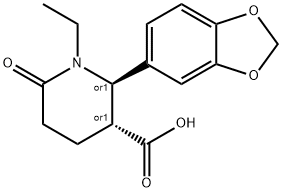 (2R,3R)-2-(1,3-BENZODIOXOL-5-YL)-1-ETHYL-6-OXOPIPERIDINE-3-CARBOXYLIC ACID Struktur