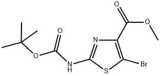 5-BROMO-2-TERT-BUTOXYCARBONYLAMINOTHIAZOLE-4-CARBOXYLIC ACID METHYL ESTER Struktur