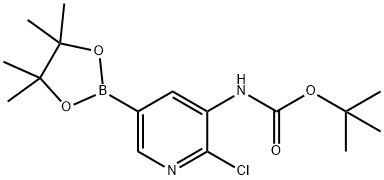 3-TERT-BUTYLOXYCARBONYLAMINO-2-CHLOROPYRIDINE-5-BORONIC ACID PINACOL ESTER Struktur