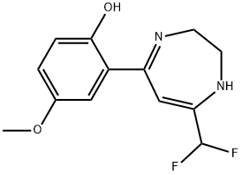 2-[7-DIFLUOROMETHYL-2,3-DIHYDRO-1H-1,4-DIAZEPINE-5-YL]-4-METHOXYPHENOL Struktur