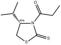 (S)-4-ISOPROPYL-3-PROPIONYL-1,3-THIAZOLIDINE-2-THIONE Struktur