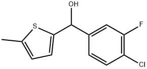 4-CHLORO-3-FLUOROPHENYL-(5-METHYL-2-THIENYL)METHANOL Struktur