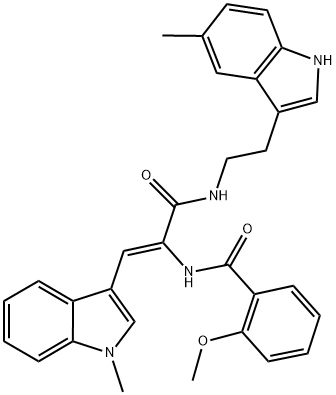 (Z)-2-METHOXY-N-(1-(1-METHYL-1H-INDOL-3-YL)-3-(2-(5-METHYL-1H-INDOL-3-YL)ETHYLAMINO)-3-OXOPROP-1-EN-2-YL)BENZAMIDE