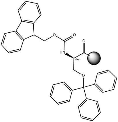 FMOC-D-SER(TRT)-4-METHYLBENZHYDRYL RESIN Struktur