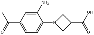 1-(4-ACETYL-2-AMINO-PHENYL)-AZETIDINE-3-CARBOXYLIC ACID Struktur