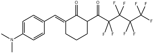 2-(E)-(P-DIMETHYLAMINOBENZYLIDENE)-6-(PERFLUOROPENTANOYL)CYCLOHEXANONE Struktur