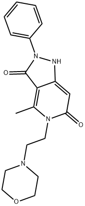 4-METHYL-5-(2-MORPHOLIN-4-YLETHYL)-2-PHENYL-1H-PYRAZOLO[4,3-C]PYRIDINE-3,6(2H,5H)-DIONE Struktur