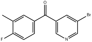 3-BROMO-5-(4-FLUORO-3-METHYLBENZOYL)PYRIDINE Struktur