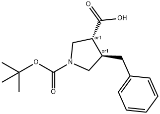 (3R,4R)-4-BENZYL-1-(TERT-BUTOXYCARBONYL)PYRROLIDINE-3-CARBOXYLIC ACID Struktur