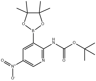 2-TERT-BUTYLOXYCARBONYLAMINO-5-NITROPYRIDINE-3-BORONIC ACID PINACOL ESTER Struktur