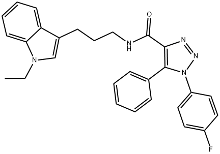 N-[3-(1-ETHYL-1H-INDOL-3-YL)PROPYL]-1-(4-FLUOROPHENYL)-5-PHENYL-1H-1,2,3-TRIAZOLE-4-CARBOXAMIDE Struktur