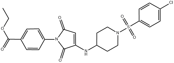 ETHYL 4-(3-(1-(4-CHLOROPHENYLSULFONYL)PIPERIDIN-4-YLAMINO)-2,5-DIOXO-2H-PYRROL-1(5H)-YL)BENZOATE Struktur