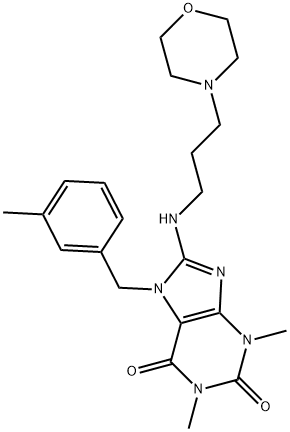 1,3-DIMETHYL-7-(3-METHYLBENZYL)-8-{[3-(4-MORPHOLINYL)PROPYL]AMINO}-3,7-DIHYDRO-1H-PURINE-2,6-DIONE Struktur