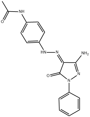 N-{4-[(2Z)-2-(3-AMINO-5-OXO-1-PHENYL-1,5-DIHYDRO-4H-PYRAZOL-4-YLIDENE)HYDRAZINO]PHENYL}ACETAMIDE Struktur