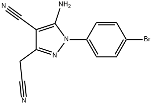 5-AMINO-1-(4-BROMOPHENYL)-3-(CYANOMETHYL)-1H-PYRAZOLE-4-CARBONITRILE Struktur