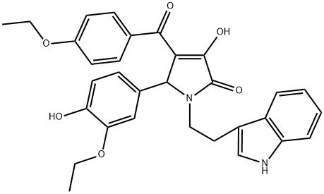 1-(2-(1H-INDOL-3-YL)ETHYL)-5-(3-ETHOXY-4-HYDROXYPHENYL)-4-(4-ETHOXYBENZOYL)-3-HYDROXY-1H-PYRROL-2(5H)-ONE Struktur