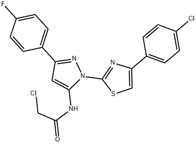 2-CHLORO-N-[1-[4-(4-CHLOROPHENYL)-1,3-THIAZOL-2-YL]-3-(4-FLUOROPHENYL)-1H-PYRAZOL-5-YL]ACETAMIDE Struktur