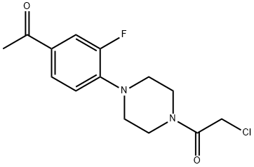 1-[4-[4-(CHLOROACETYL)PIPERAZIN-1-YL]-3-FLUOROPHENYL]ETHANONE Struktur