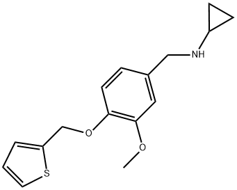 N-(3-METHOXY-4-(THIEN-2-YLMETHOXY)BENZYL)CYCLOPROPANAMINE Struktur