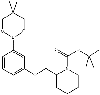 TERT-BUTYL 2[[3-(5,5-DIMETHYL-1,3,2-DIOXABORINAN-2-YL)PHENOXY]METHYL]PIPERIDINE-1-CARBOXYLATE Struktur