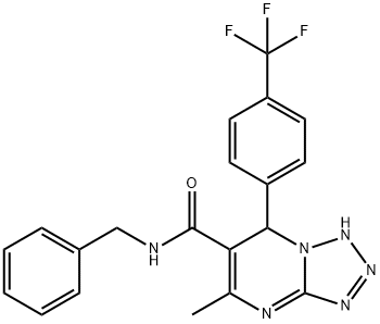 N-BENZYL-5-METHYL-7-[4-(TRIFLUOROMETHYL)PHENYL]-4,7-DIHYDROTETRAZOLO[1,5-A]PYRIMIDINE-6-CARBOXAMIDE Struktur