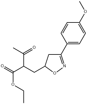 ETHYL 2-([3-(4-METHOXYPHENYL)-4,5-DIHYDROISOXAZOL-5-YL]METHYL)-3-OXOBUTANOATE Struktur