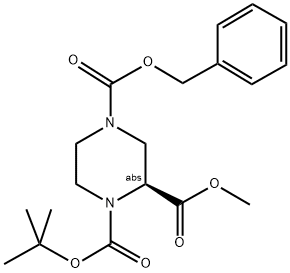 (S)-N1-BOC-N4-CBZ-PIPERAZINE-2-CARBOXYLIC ACID METHYL ESTER Struktur