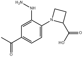 1-(4-ACETYL-2-HYDRAZINO-PHENYL)-AZETIDINE-2-CARBOXYLIC ACID Struktur