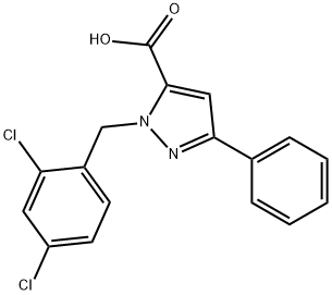 1-(2,4-DICHLOROBENZYL)-3-PHENYL-1H-PYRAZOLE-5-CARBOXYLIC ACID Struktur