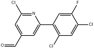 2-CHLORO-6-(2,4-DICHLORO-5-FLUOROPHENYL)PYRIDINE-4-CARBALDEHYDE Struktur