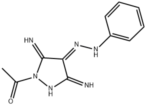 (4E)-1-ACETYL-3,5-DIIMINOPYRAZOLIDIN-4-ONE PHENYLHYDRAZONE Struktur