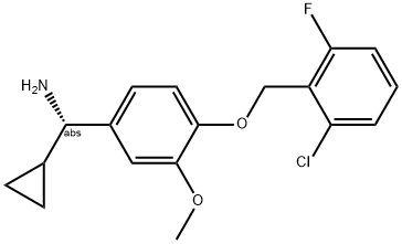 (1S)(4-[(6-CHLORO-2-FLUOROPHENYL)METHOXY]-3-METHOXYPHENYL)CYCLOPROPYLMETHYLAMINE Struktur