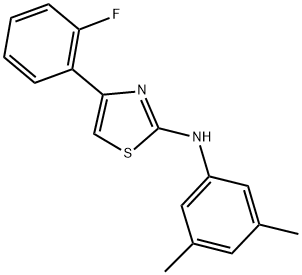 2-(3,5-DIMETHYLPHENYL)AMINO-4-(2-FLUOROPHENYL)THIAZOLE Struktur