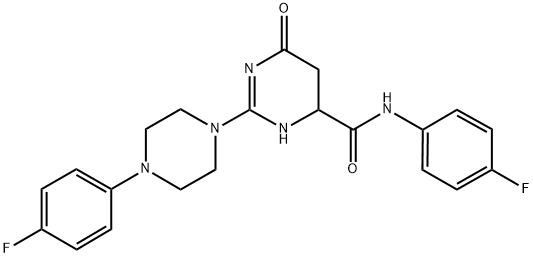 N-(4-FLUOROPHENYL)-2-(4-(4-FLUOROPHENYL)PIPERAZIN-1-YL)-6-OXO-3,4,5,6-TETRAHYDROPYRIMIDINE-4-CARBOXAMIDE Struktur