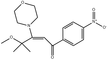 4-METHOXY-4-METHYL-3-MORPHOLIN-4-YL-1-(4-NITRO-PHENYL)-PENT-2-EN-1-ONE Struktur