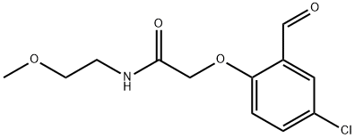 2-(4-CHLORO-2-FORMYLPHENOXY)-N-(2-METHOXYETHYL)ACETAMIDE Struktur