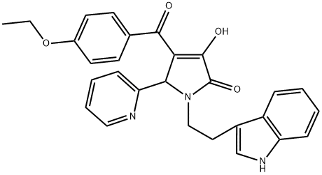 4-(4-ETHOXYBENZOYL)-3-HYDROXY-1-[2-(1H-INDOL-3-YL)ETHYL]-5-(2-PYRIDINYL)-1,5-DIHYDRO-2H-PYRROL-2-ONE Struktur