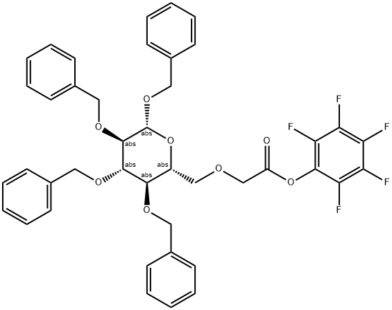 1,2,3,4-TETRABENZYL-BETA-D-GLUCOPYRANOS-6-YL-HYDROXY-ACETIC ACID PENTAFLUORPHENYL ESTER Struktur