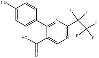 4-(4-HYDROXY-PHENYL)-2-PENTAFLUOROETHYLPYRIMIDINE-5-CARBOXYLIC ACID Struktur