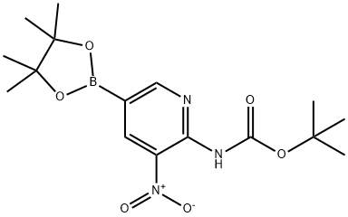 2-TERT-BUTYLOXYCARBONYLAMINO-3-NITROPYRIDINE-5-BORONIC ACID PINACOL ESTER Struktur